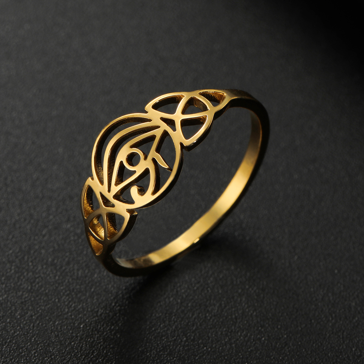 Eye of Horus Egyptian Knot Ring — Stainless Steel Men's Ring